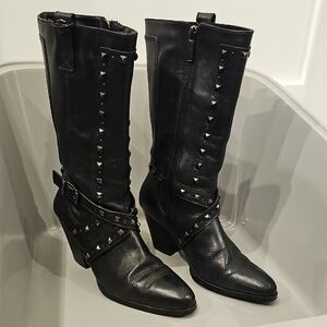 Harley-Davidson Black Studded Heeled Boots